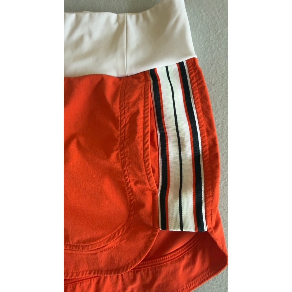 Athleta Women's Orange Athletic Shorts Stripe Side Size 8 Running Training - Picture 6 of 10